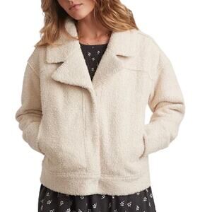Marine Layer Women’s Quebec Sherpa Jacket‎ Size L Antique White NEW